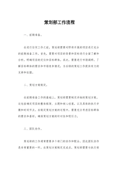 策划部工作流程