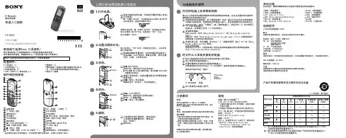 SONY索尼数码录音笔ICD-PX232使用说明书