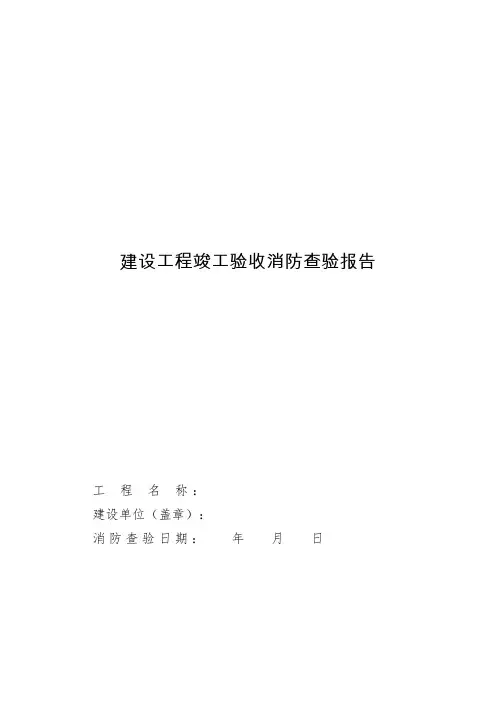 建设工程竣工验收消防查验报告