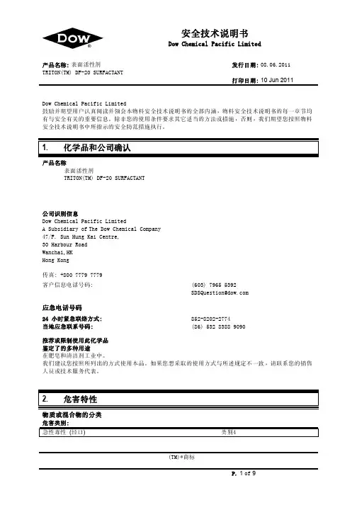 372240 TRITON DF20 GHS MSDS
