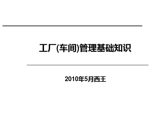 工厂车间管理基础知识课件(PPT 45张)