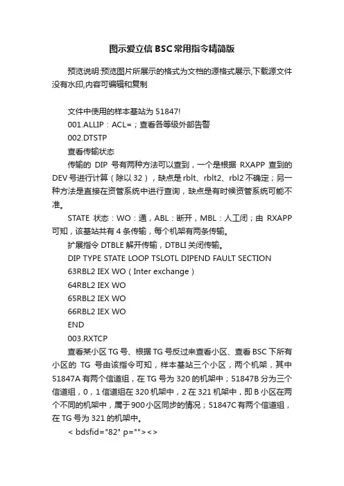 图示爱立信BSC常用指令精简版