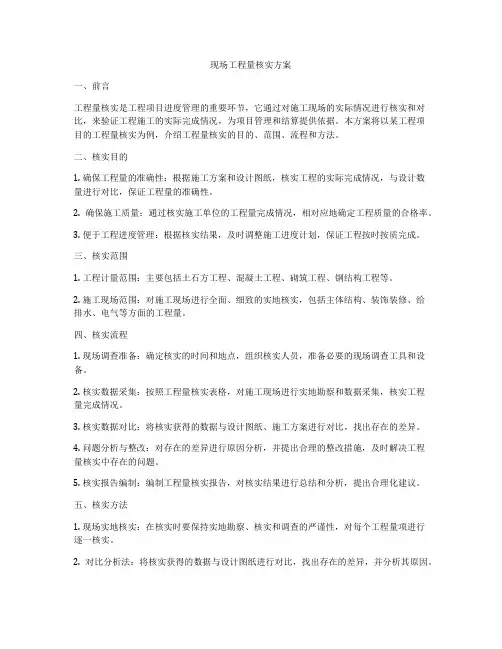 现场工程量核实方案
