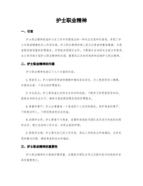 护士职业精神