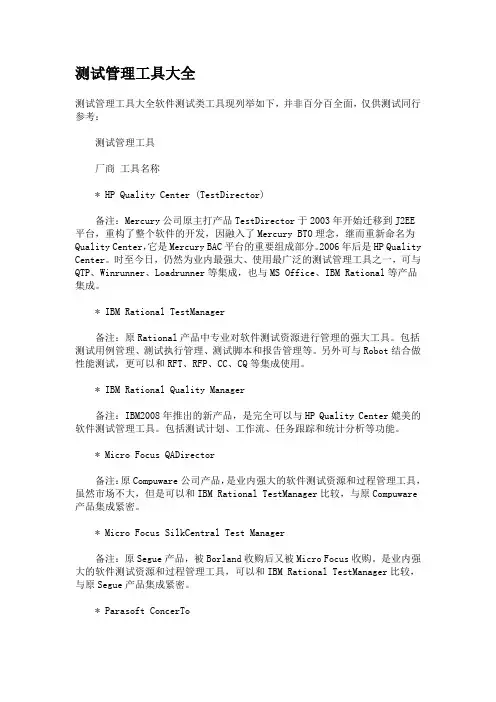 测试管理工具大全