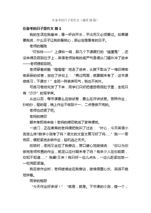 在备考的日子里作文（通用20篇）