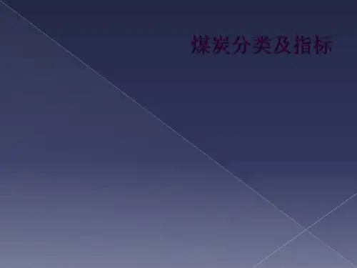 煤炭分类及指标