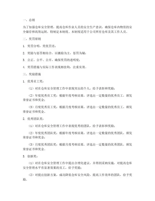 仓库安全管理奖罚制度