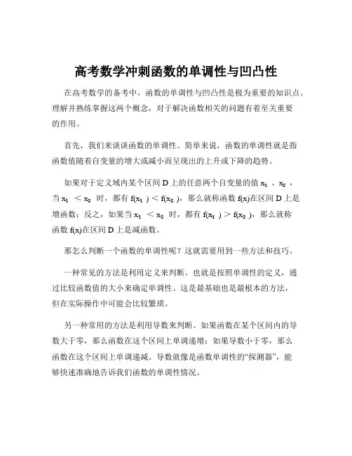 高考数学冲刺函数的单调性与凹凸性