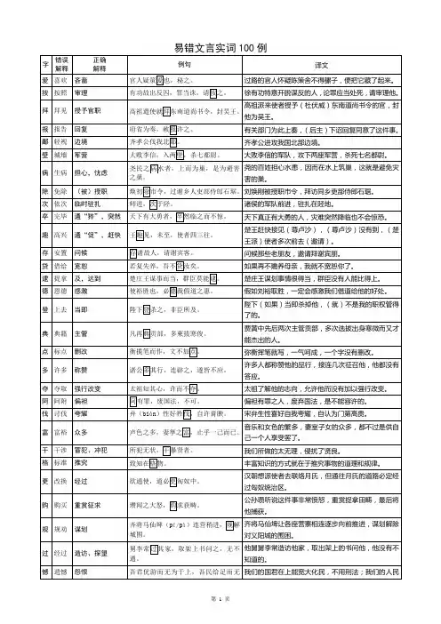 易错文言实词100例