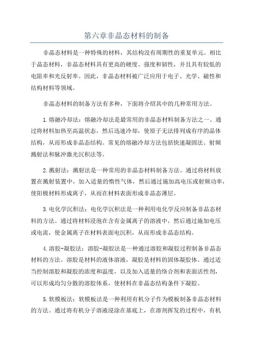 第六章非晶态材料的制备
