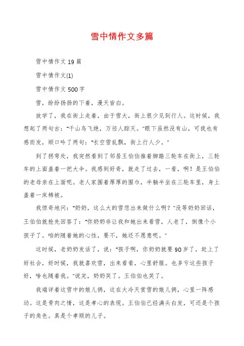 雪中情作文多篇
