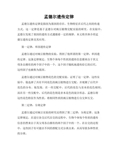 孟德尔遗传定律