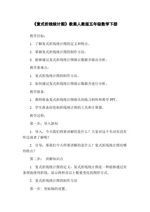 《复式折线统计图》教案人教版五年级数学下册