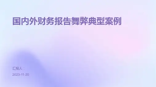 国内外财务报告舞弊典型案例