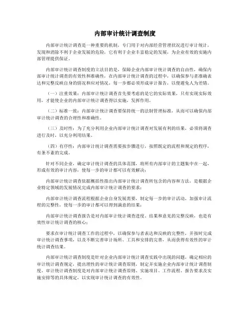 内部审计统计调查制度