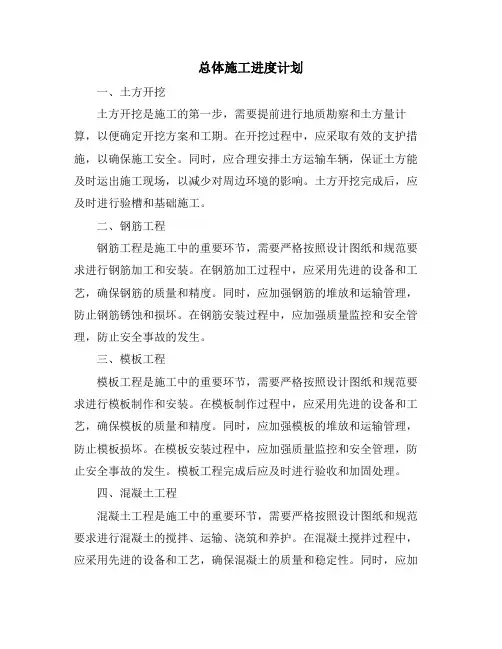 总体施工进度计划