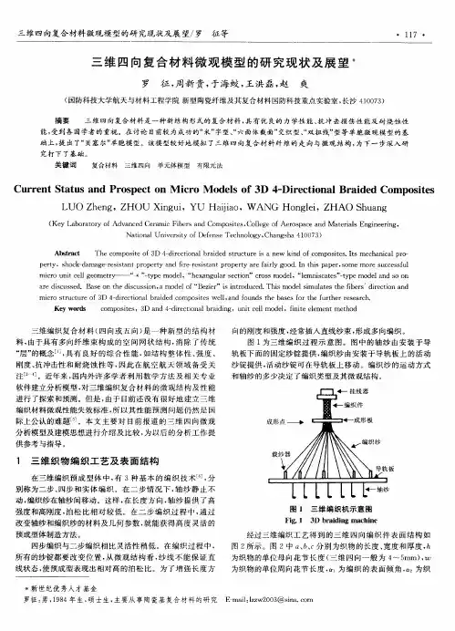 三维四向复合材料微观模型的研究现状及展望