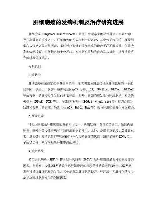 肝细胞癌的发病机制及治疗研究进展