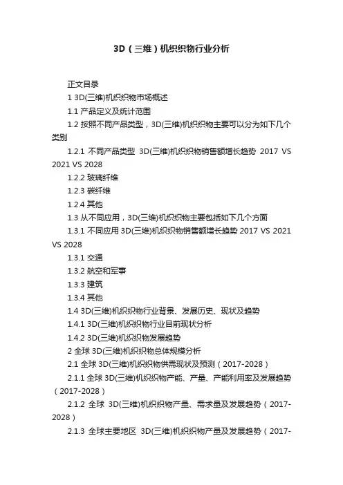 3D（三维）机织织物行业分析