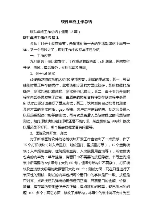 软件年终工作总结