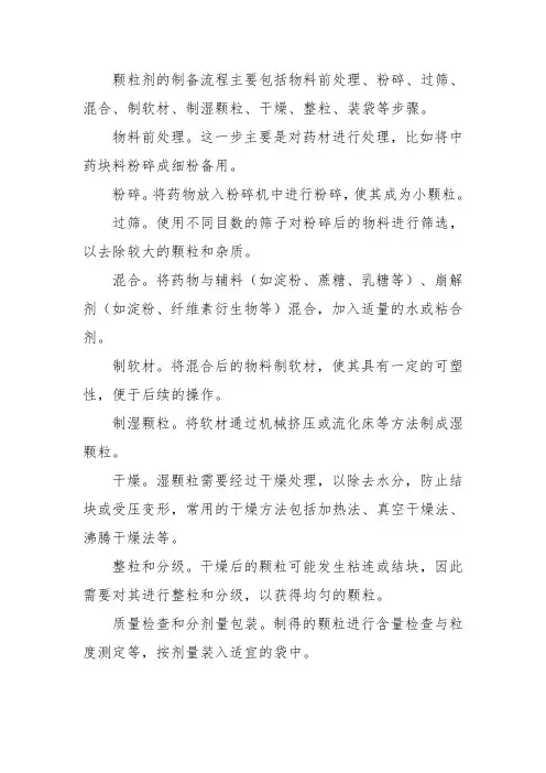 颗粒制备流程