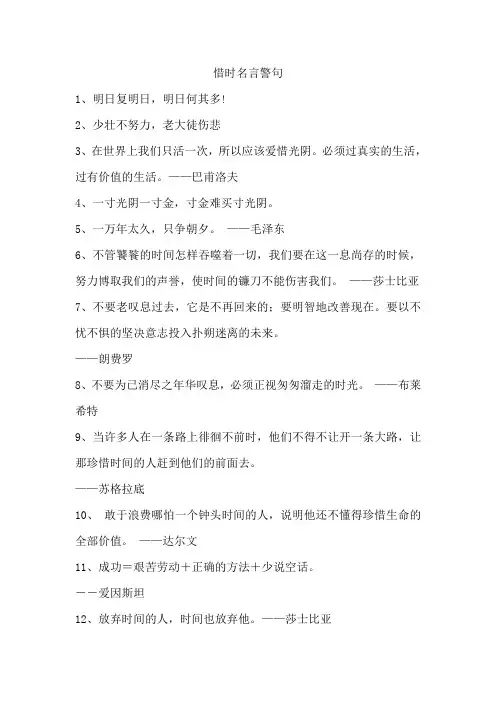 惜时名言警句