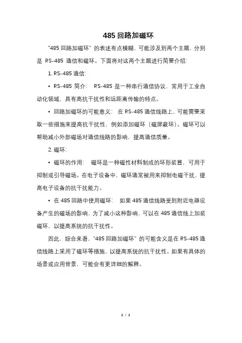 485回路加磁环