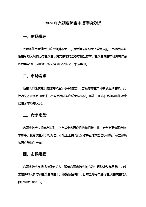 2024年宫颈癌筛查市场环境分析