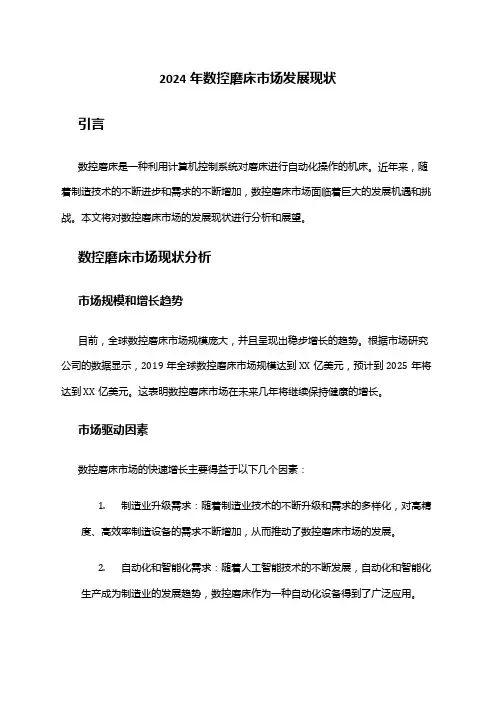 2024年数控磨床市场发展现状