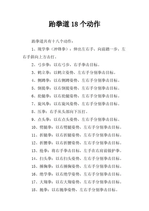 跆拳道18个动作