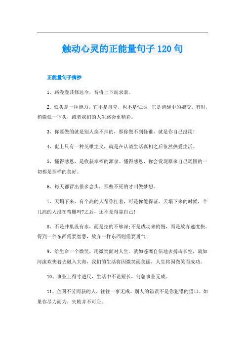 触动心灵的正能量句子120句