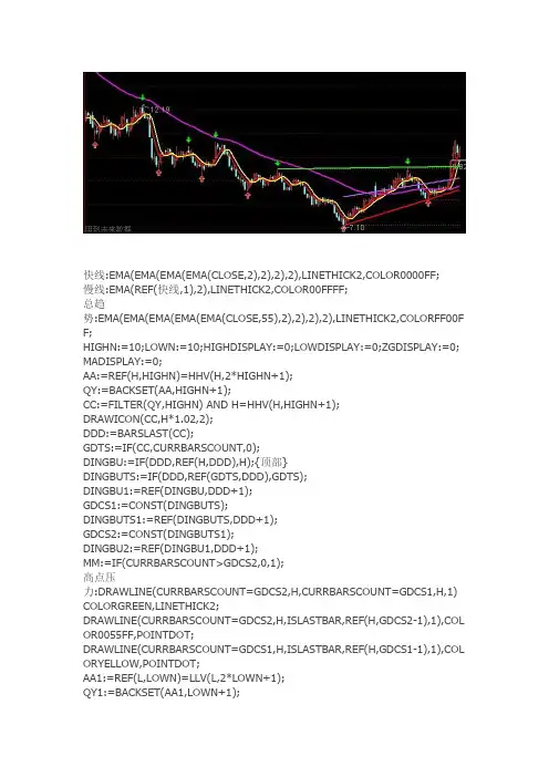 通达信指标公式源码 三线买卖(主图指标)