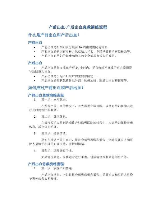 产前出血-产后出血急救演练流程