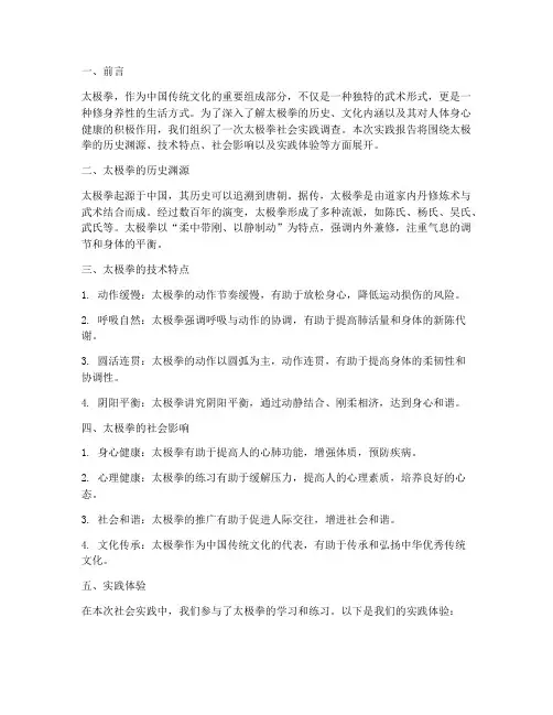 太极社会实践报告