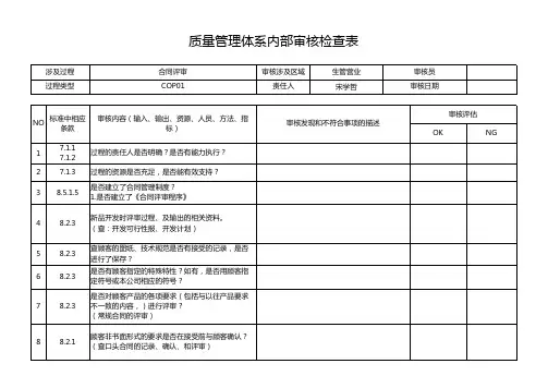内审检查表(2017) (1)