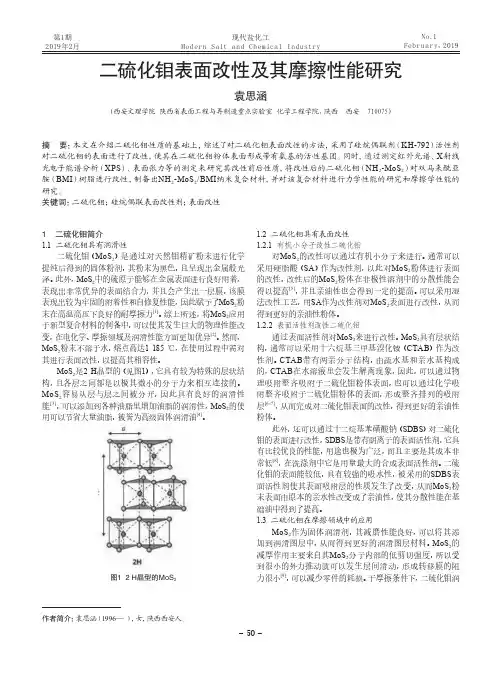 二硫化钼表面改性及其摩擦性能研究