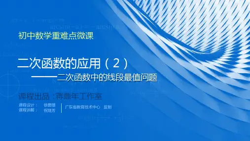 中考数学总复习 二次函数的应用(2)——二次函数中的线段最值问题