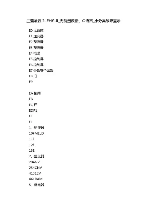 三菱凌云2LEHY-II_无能量反馈、C语言_小分类故障显示