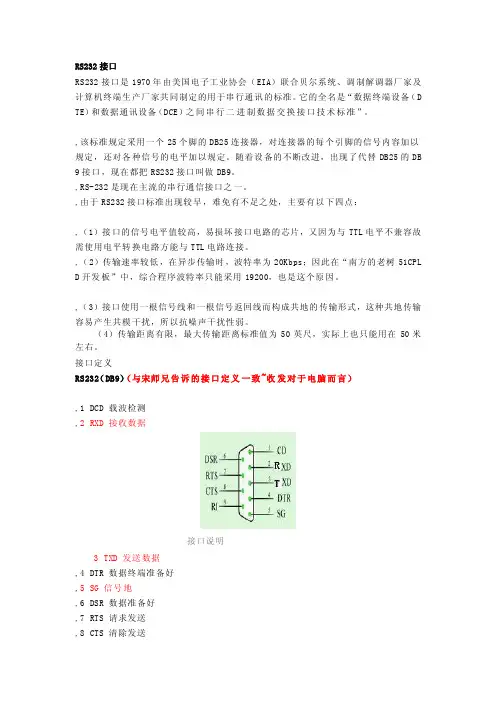[整理版]9针RS232-422-485接口定义