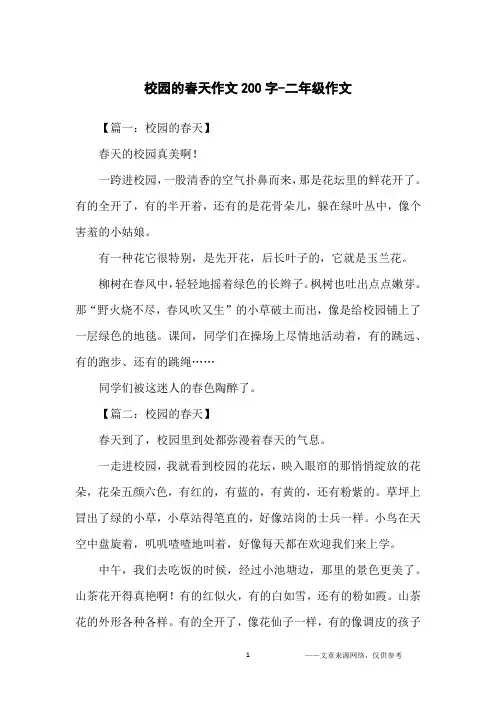 校园的春天作文200字-二年级作文