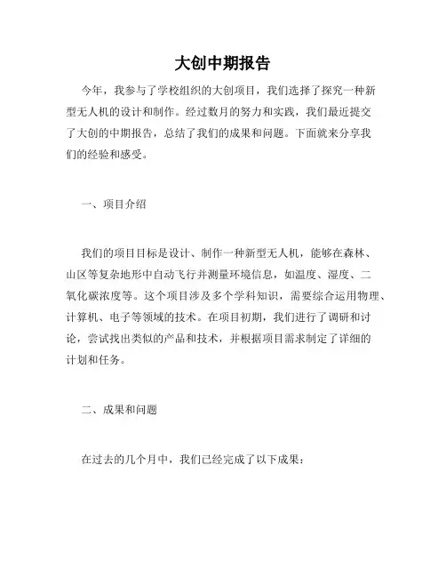 大创中期报告
