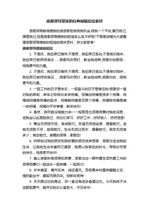 感谢领导提拔的经典祝福短信素材