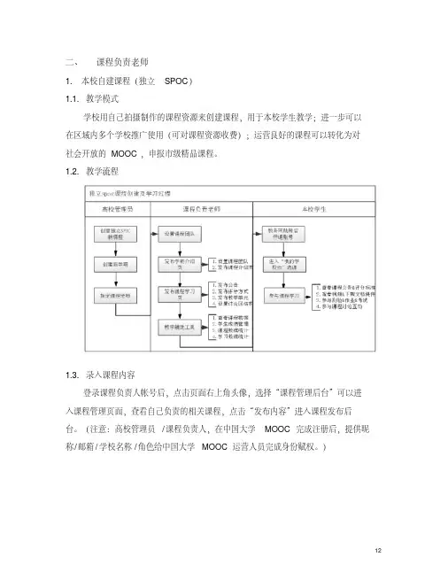 中国大学MOOC学校云操作手册(教师版)