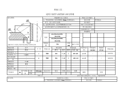 通用焊接工艺卡