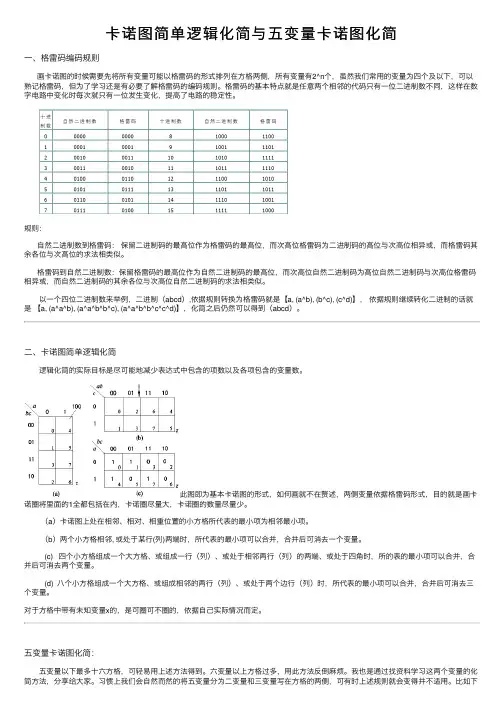 卡诺图简单逻辑化简与五变量卡诺图化简