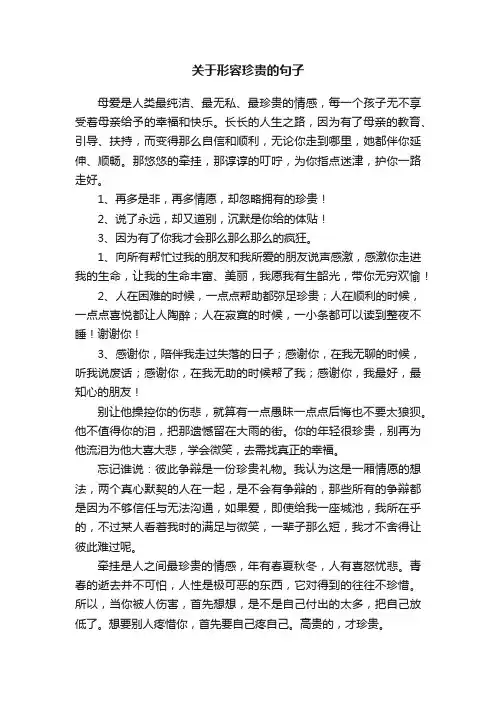 关于形容珍贵的句子