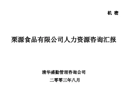 栗源食品有限公司人力资源咨询汇报