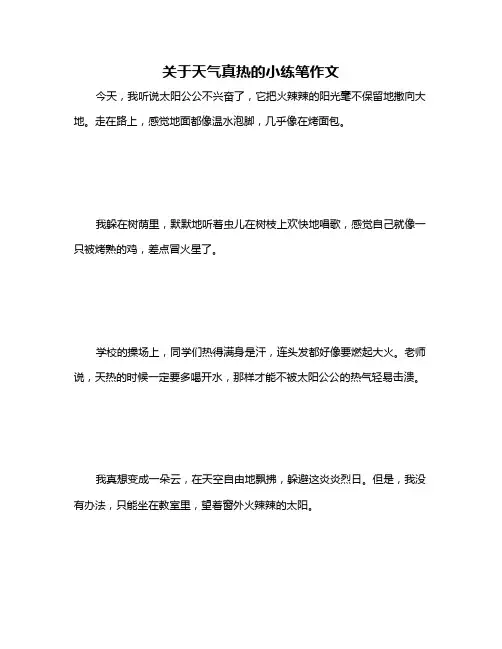 关于天气真热的小练笔作文