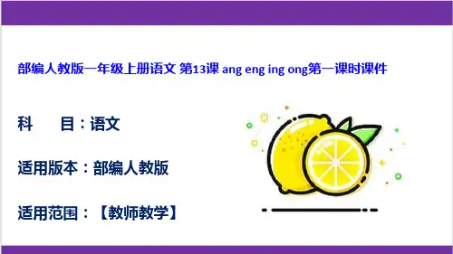 部编人教版一年级上册语文 第13课 ang eng ing ong第一课时课件